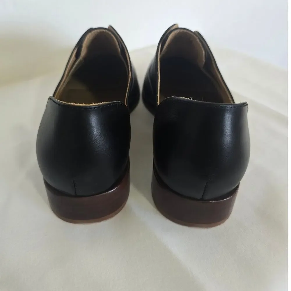 Nisolo Emma D'Orsay Oxford 2.0 Black Leather Slip On Shoes Size 8